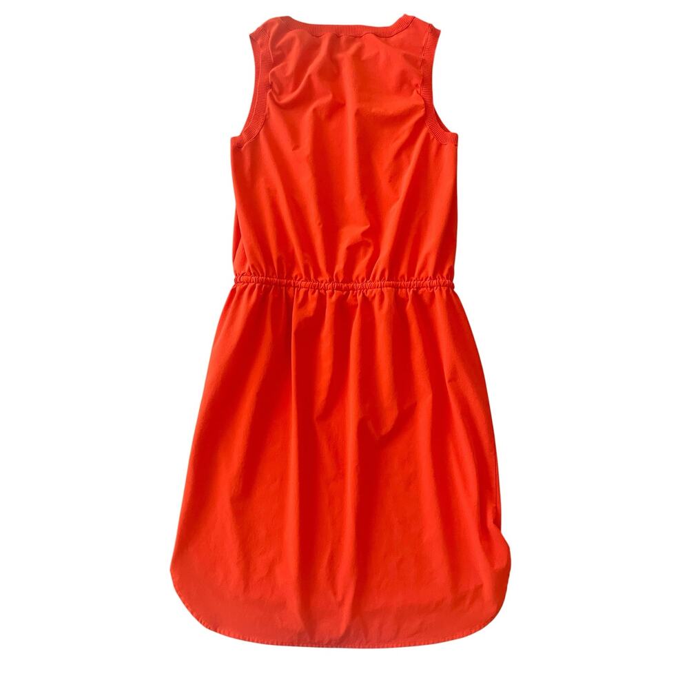 Athleta Vibrant Orange Sleeveless High-Neck Tie-Waist Athleisure Dress XS - Picture 6 of 7